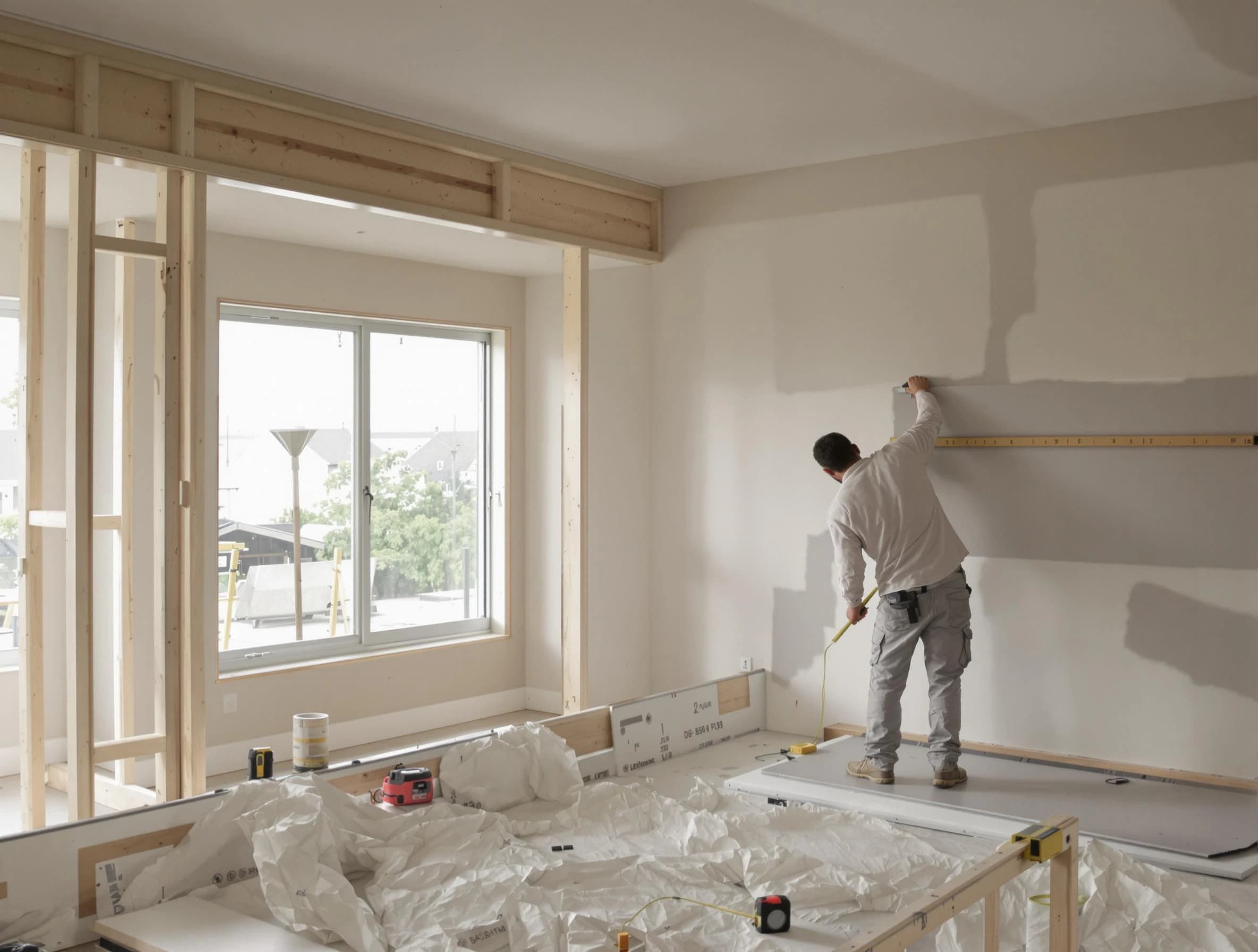 Shaker Heights House Painters installing new drywall in Shaker Heights, OH