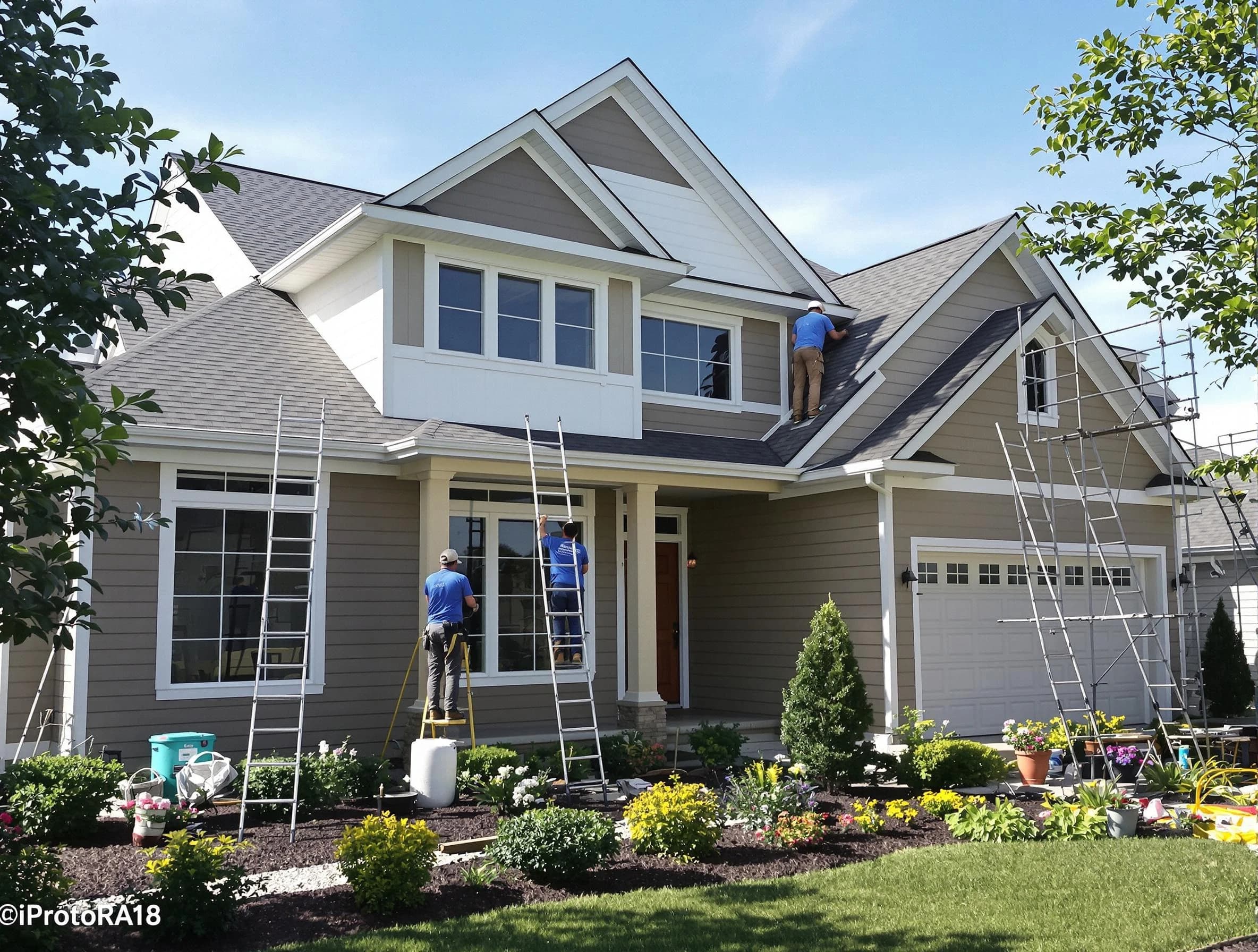 Detailed exterior painting by Shaker Heights House Painters in Shaker Heights