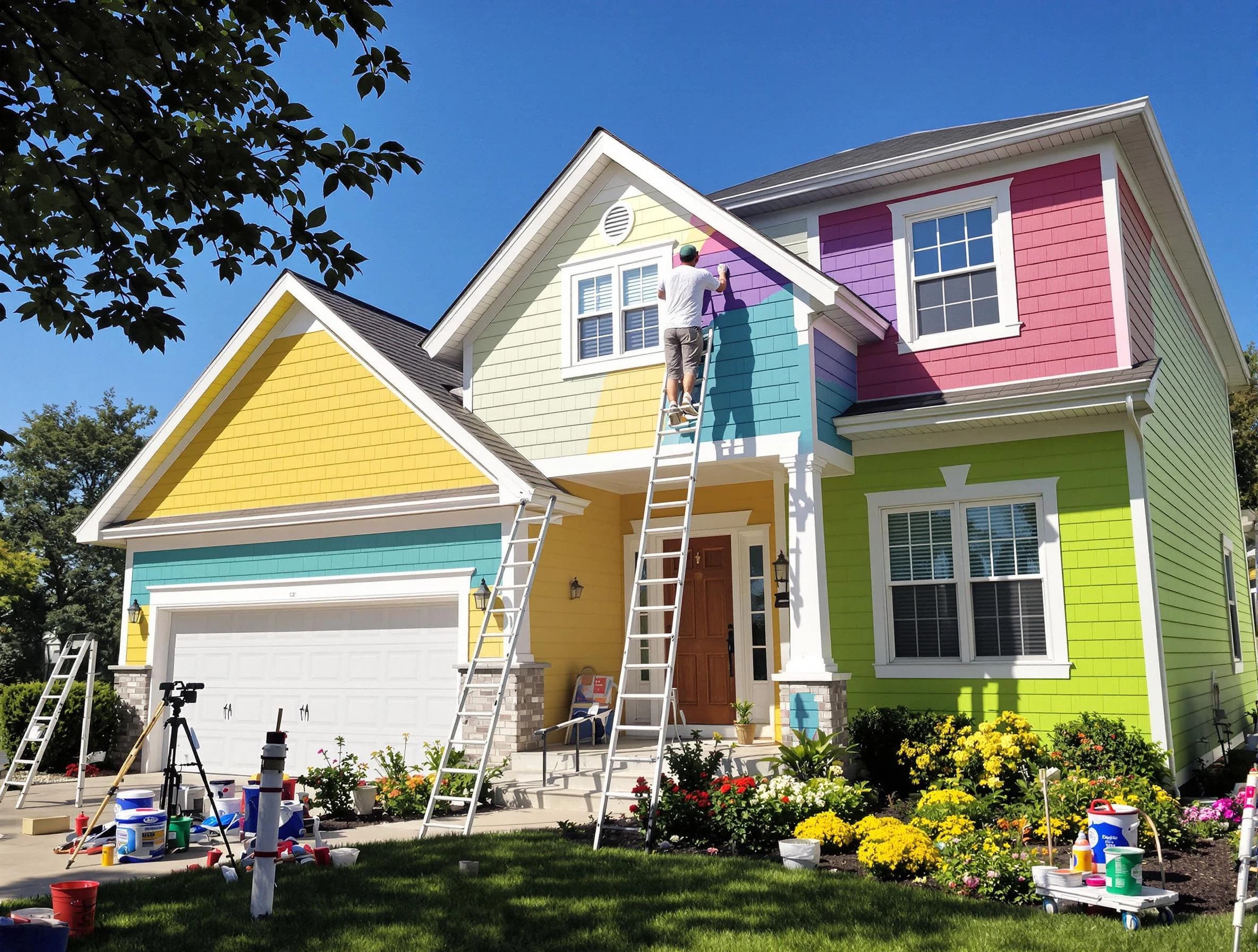 Shaker Heights House Painters professionals painting a home exterior in Shaker Heights, OH