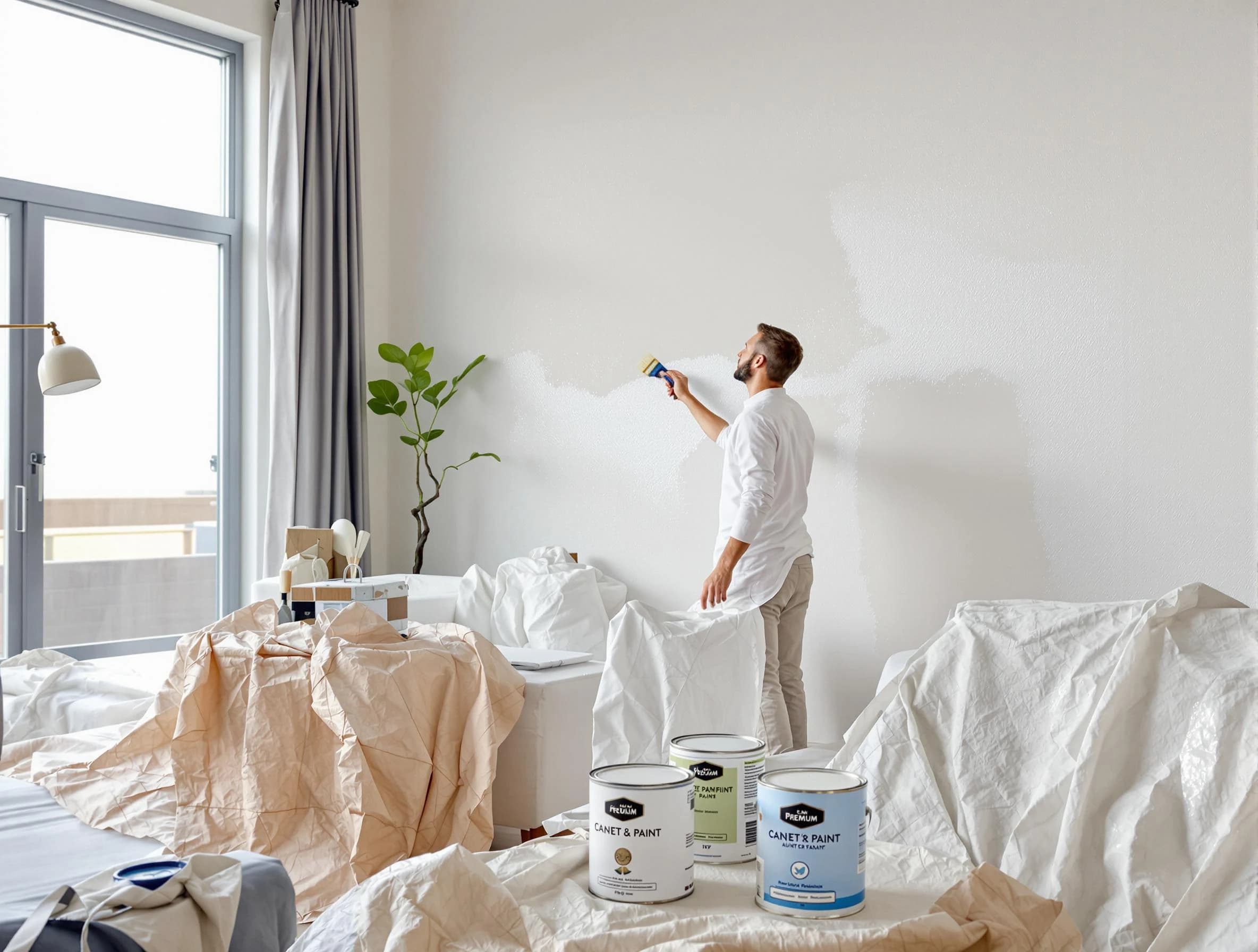 Shaker Heights House Painters team carefully painting an interior wall in Shaker Heights, OH