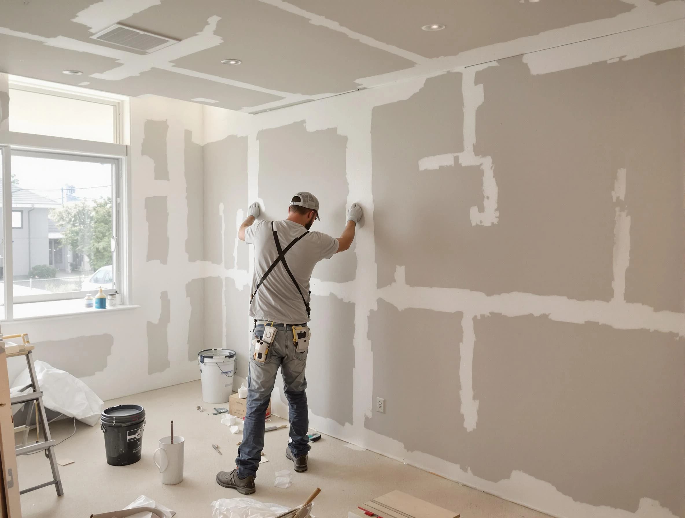 Shaker Heights House Painters performing drywall taping and mudding in Shaker Heights